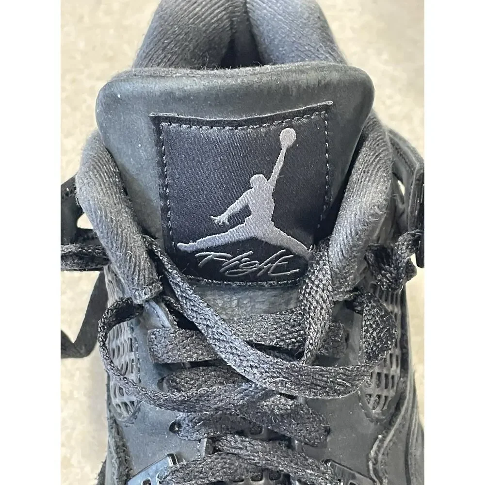Air Jordan 4 Sneakers Retro 2025 Low Black Cat Youth Kids Size 5Y IB4171-010